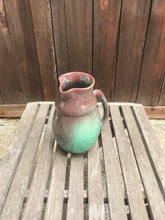 Load image into Gallery viewer, Ceramic Pitcher Crystalline Pottery Handmade Mauve and Teal
