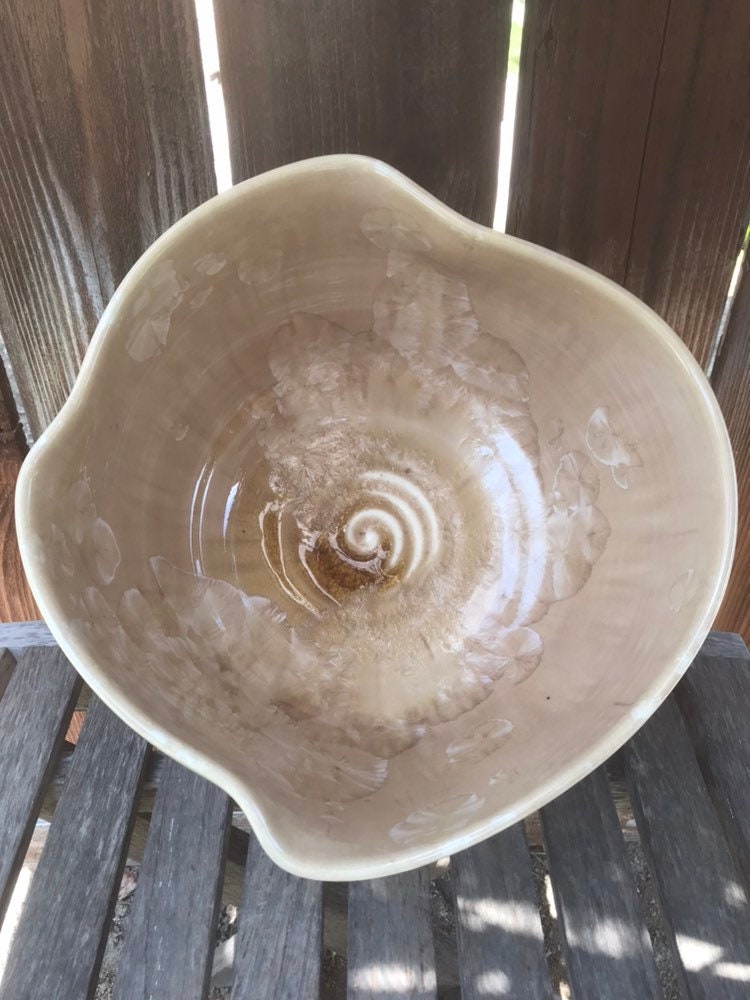 Decorative Fruit Bowl Handmade Pottery Crystalline Glazed