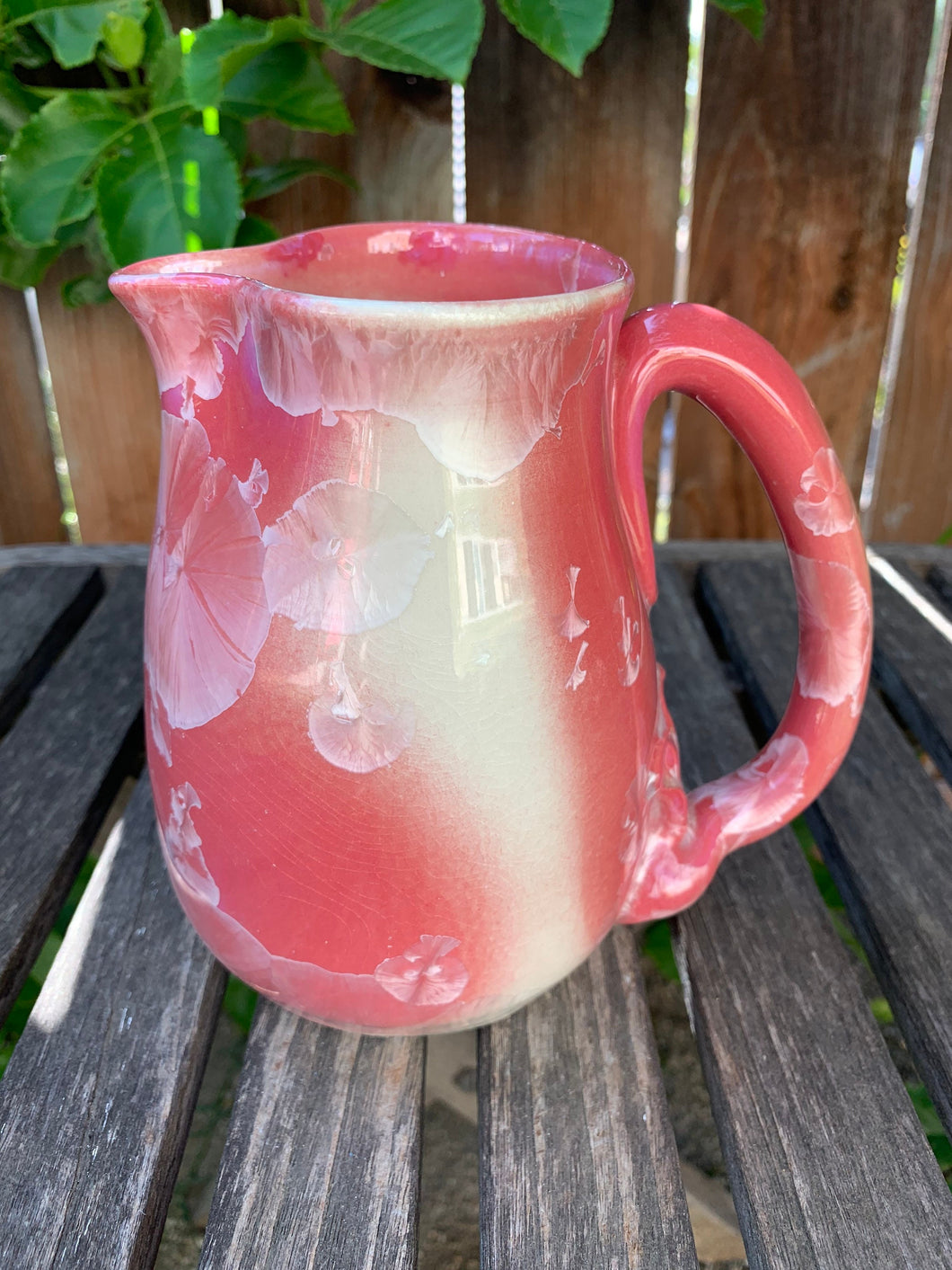 Ceramic Pitcher Crystalline Pottery Handmade Medium 30 oz Serving Pitcher
