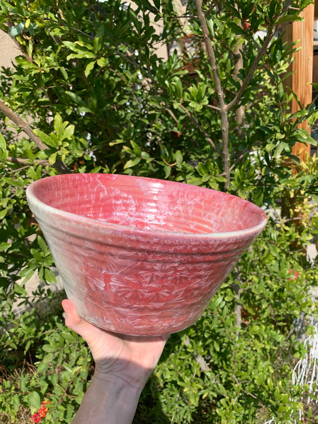 Crystalline Glazed Decorative Large Fruit Bowl Handmade Bowl