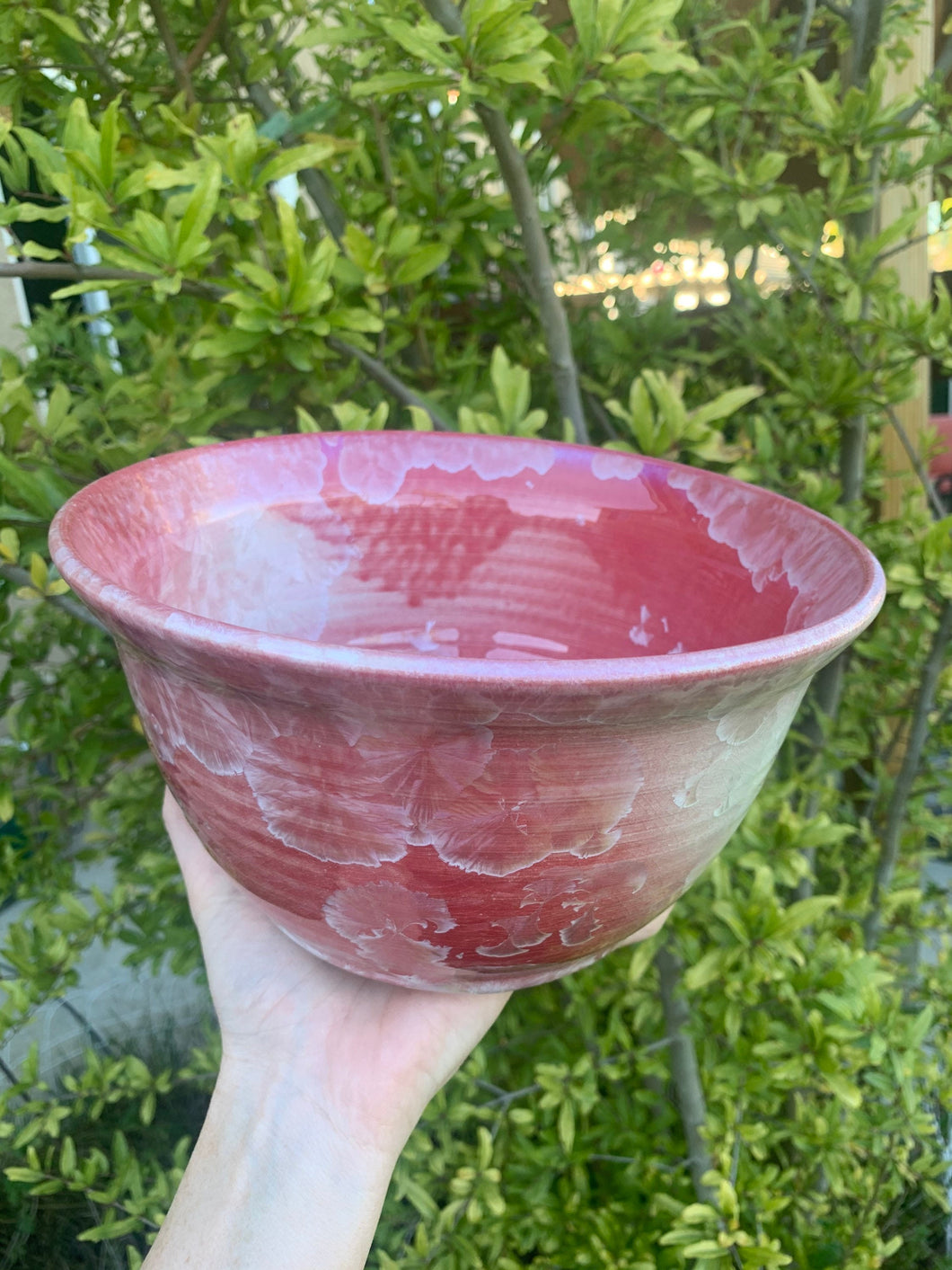 Crystalline Glazed Decorative Bowl Handmade Decor or Serving Bowl