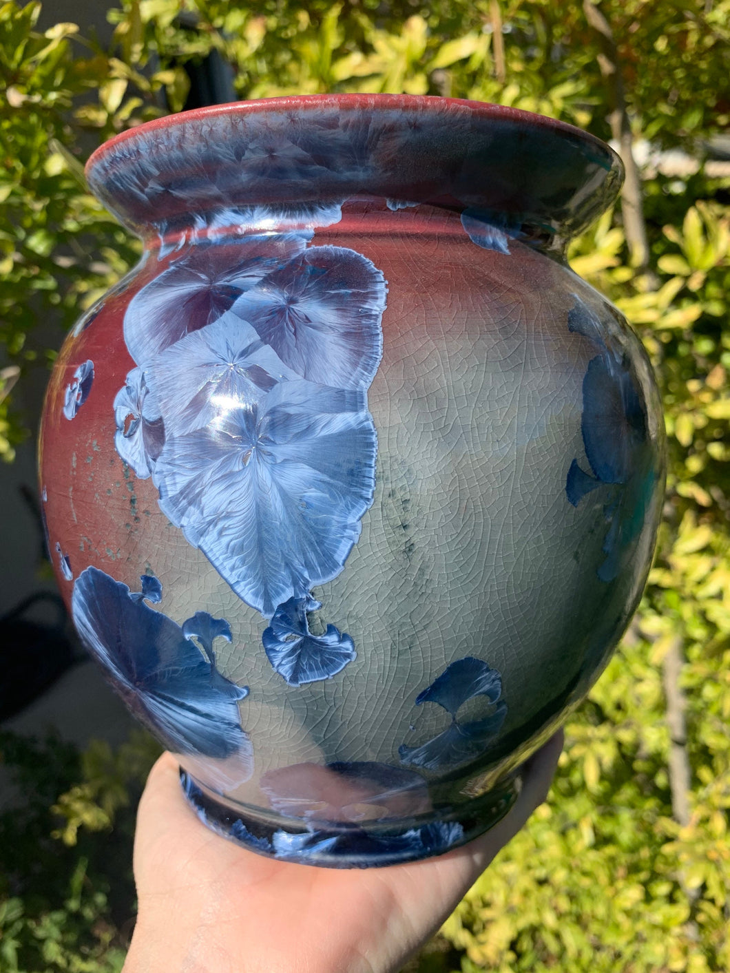 Handmade Pottery Vase Ceramic Crystalline Glazed Decor