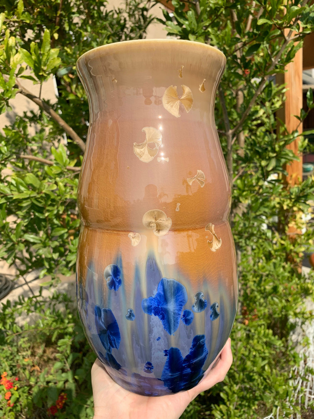 Crystalline Pottery Vase Handmade Decorative Flower Vase