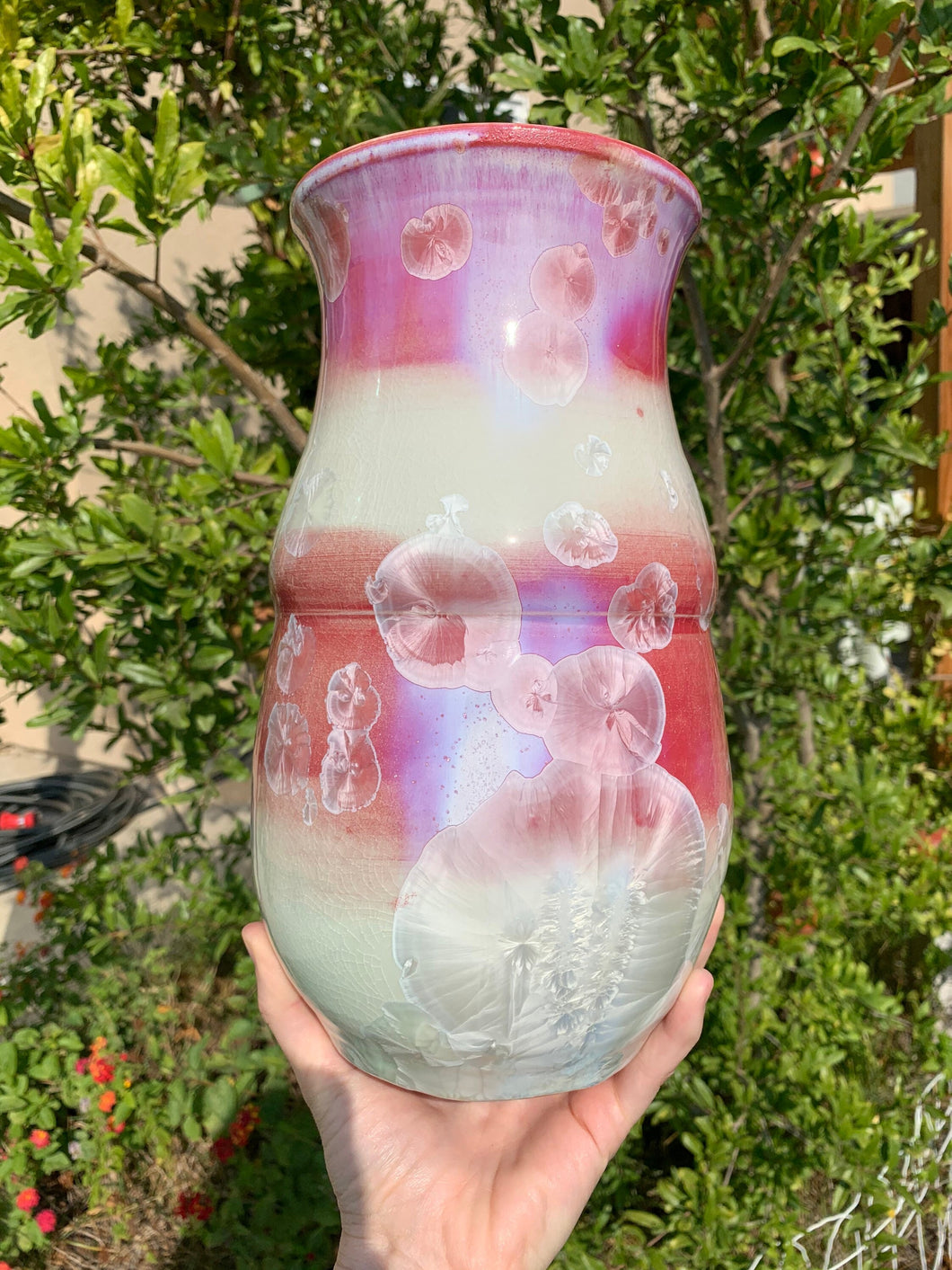 Crystalline Pottery Vase Handmade Decorative Flower Vase