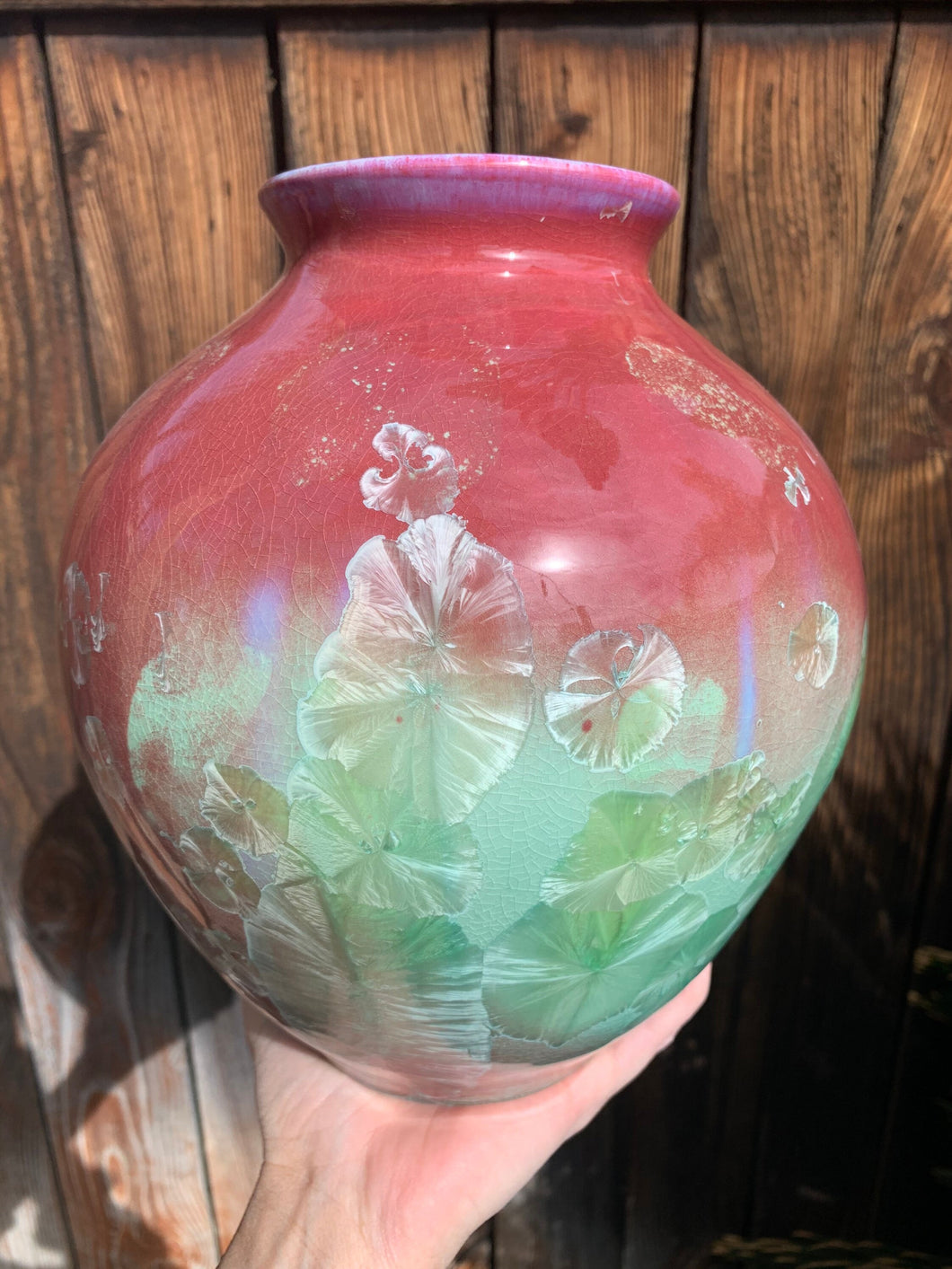 Handmade Pottery Vase Ceramic Crystalline Glazed Decor