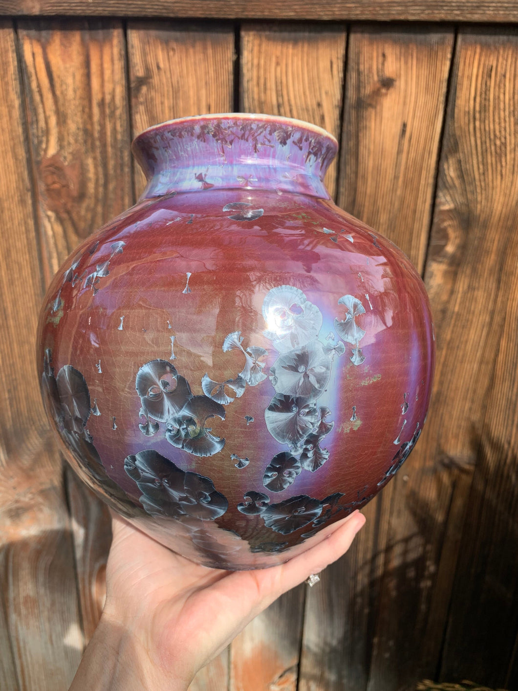 Handmade Pottery Vase Ceramic Crystalline Glazed Decor