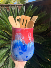 Load image into Gallery viewer, Kitchen Utensil Crock Crystalline Glazed Kitchen Utensil Holder Decor
