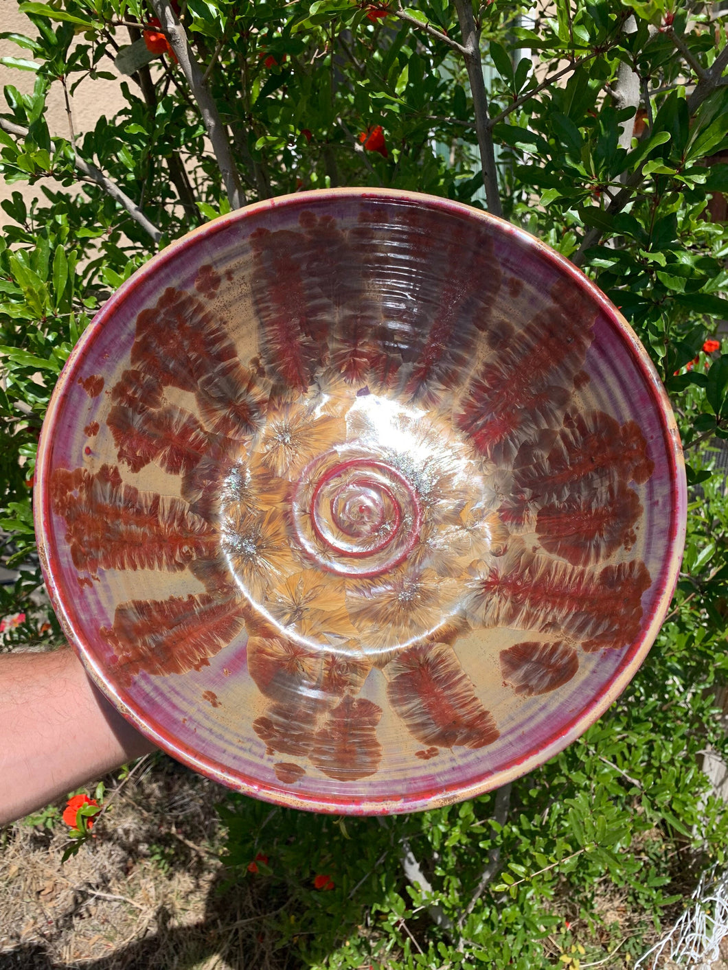 Fruit Bowl Crystalline Glazed Decorative Bowl Handmade Decor
