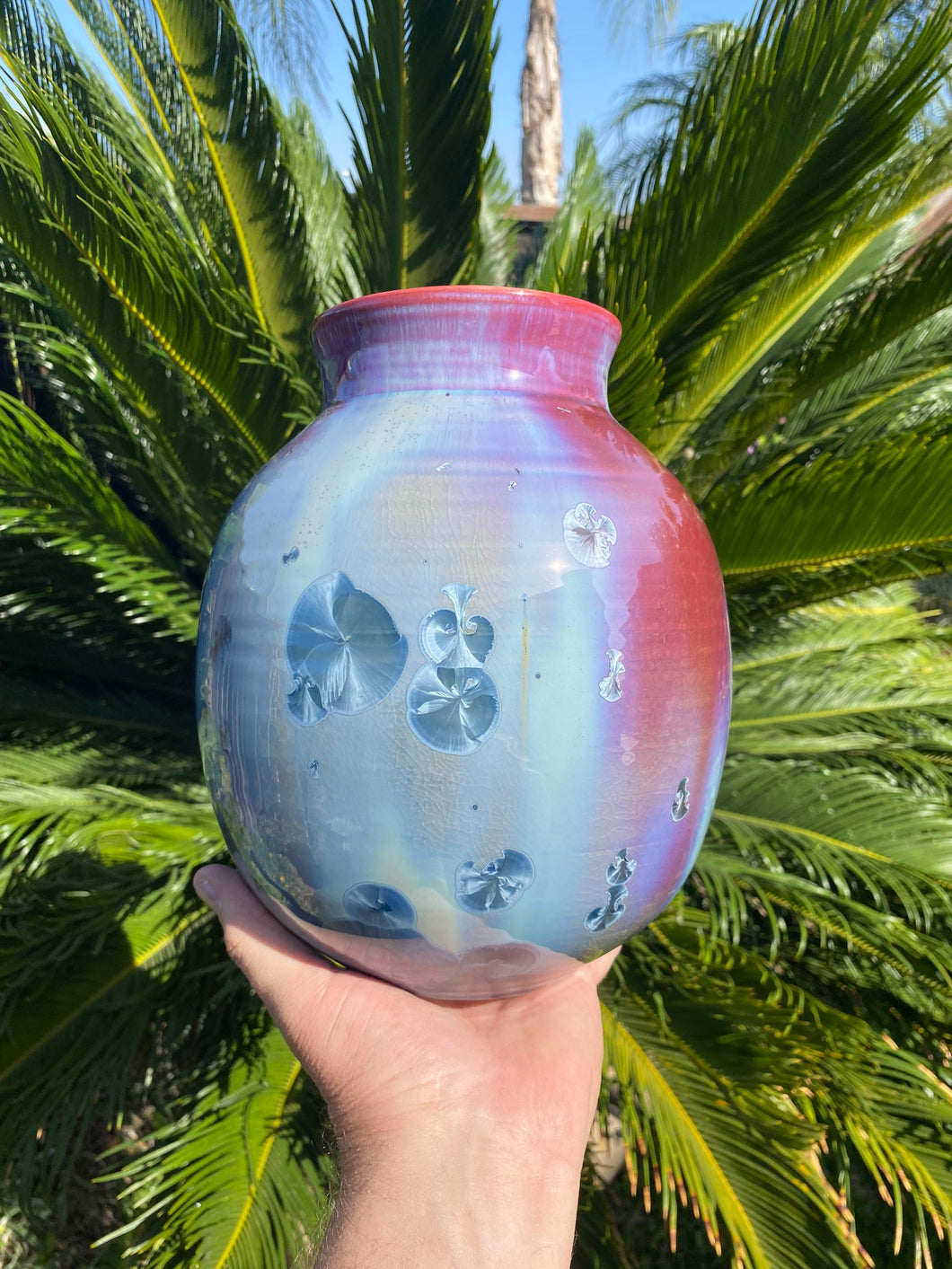 Crystalline Pottery Vase Handmade Decorative Flower Vase