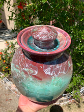 Load image into Gallery viewer, Crystalline Pottery Decorative Jar or Vase with Lid
