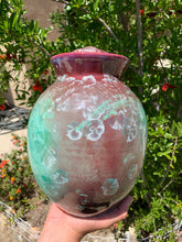 Load image into Gallery viewer, Crystalline Pottery Decorative Jar or Vase with Lid
