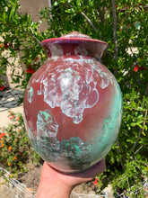 Load image into Gallery viewer, Crystalline Pottery Decorative Jar or Vase with Lid
