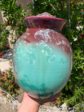 Load image into Gallery viewer, Crystalline Pottery Decorative Jar or Vase with Lid
