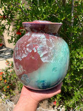 Load image into Gallery viewer, Crystalline Pottery Decorative Jar or Vase with Lid
