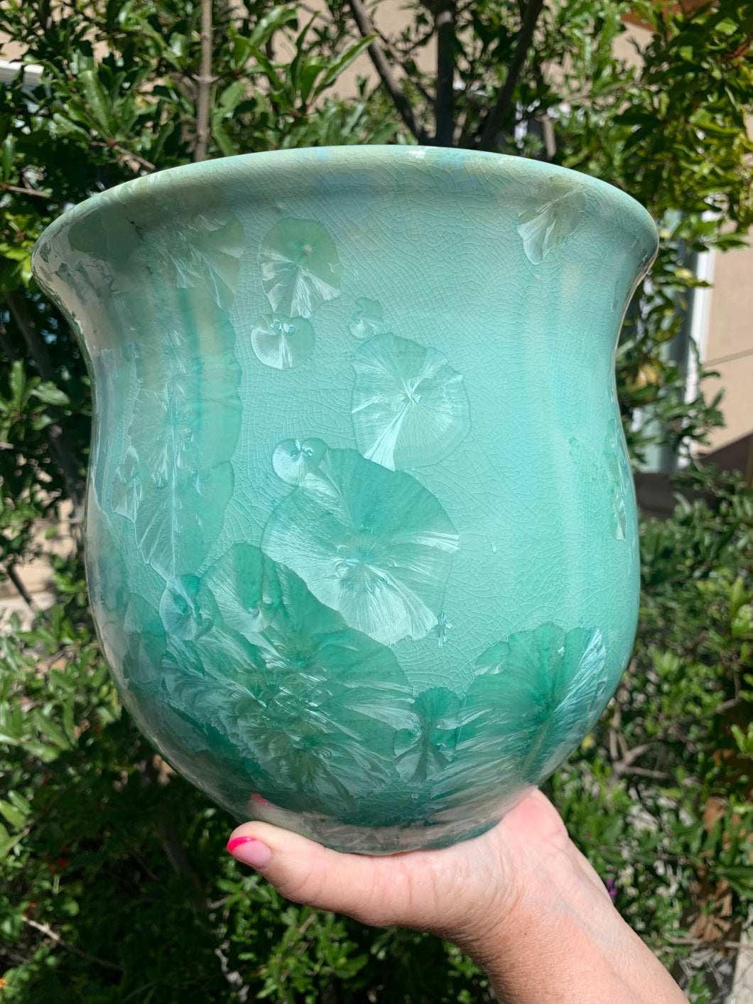 Ceramic Plant Pot Handmade Crystalline Glazed Large Planter