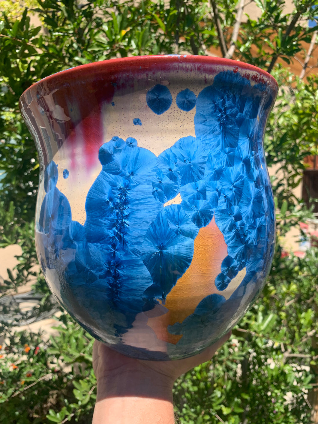 Ceramic Plant Pot Handmade Crystalline Glazed Large Planter