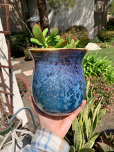 Load image into Gallery viewer, Ceramic Plant Pot Handmade Crystalline Glazed Medium Planter
