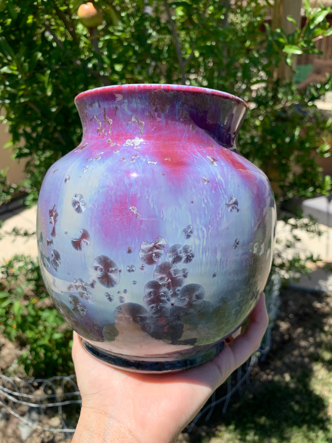 Crystalline Pottery Vase Handmade Decorative Flower Vase