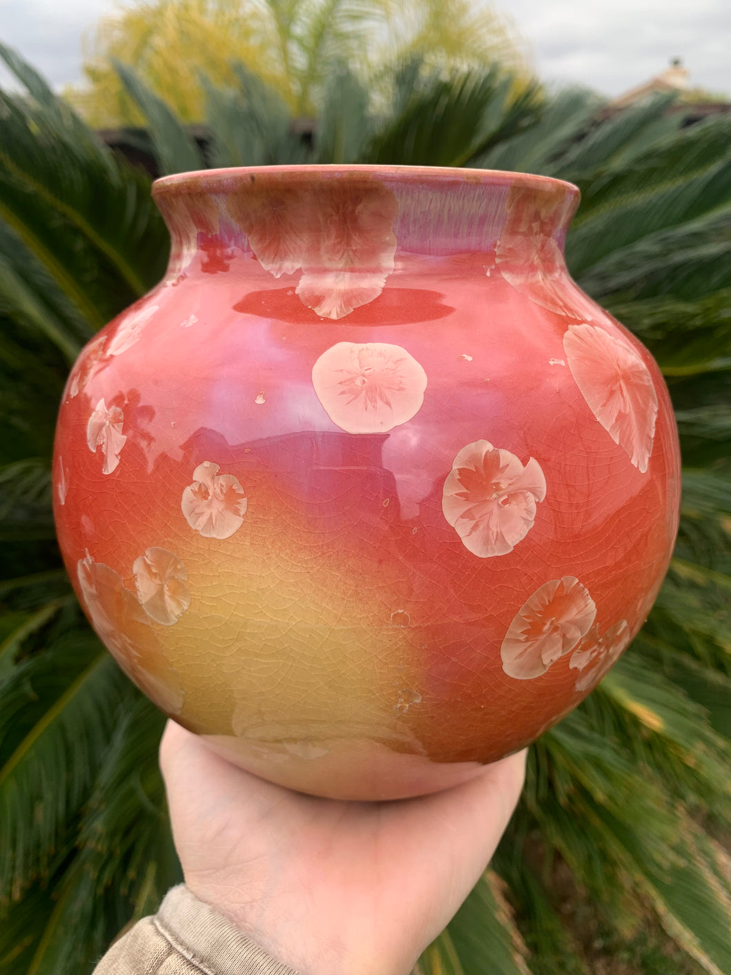 Crystalline Pottery Vase Handmade Decorative Flower Vase