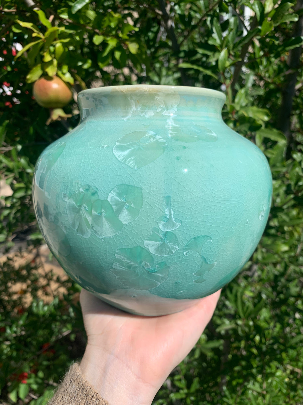Crystalline Pottery Vase Handmade Decorative Flower Vase