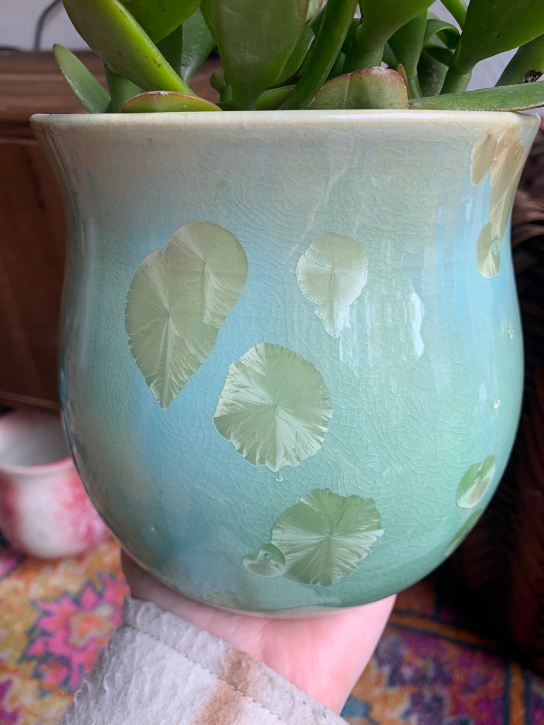 Crystalline Glazed Medium Plant Pot