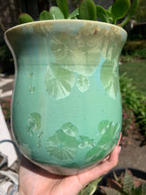 Load image into Gallery viewer, Ceramic Plant Pot Handmade Crystalline Glazed Medium Planter
