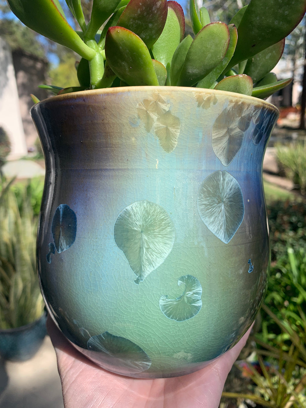 Crystalline Glazed Medium Plant Pot