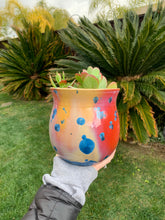 Load image into Gallery viewer, Crystalline Glazed Medium Plant Pot
