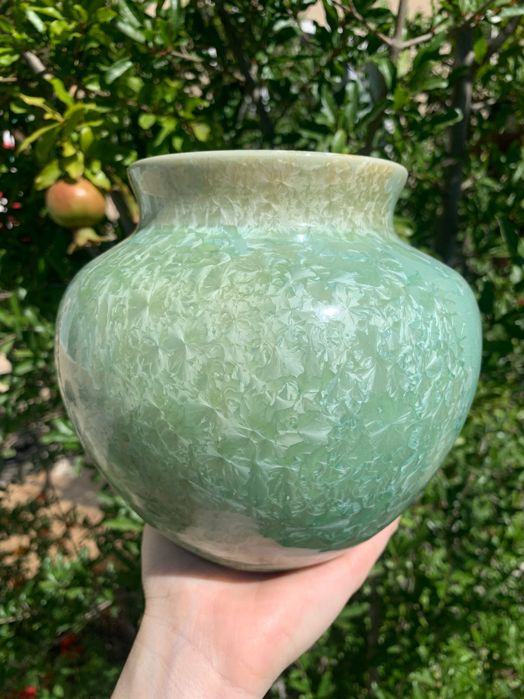 Crystalline Pottery Vase Handmade Decorative Flower Vase