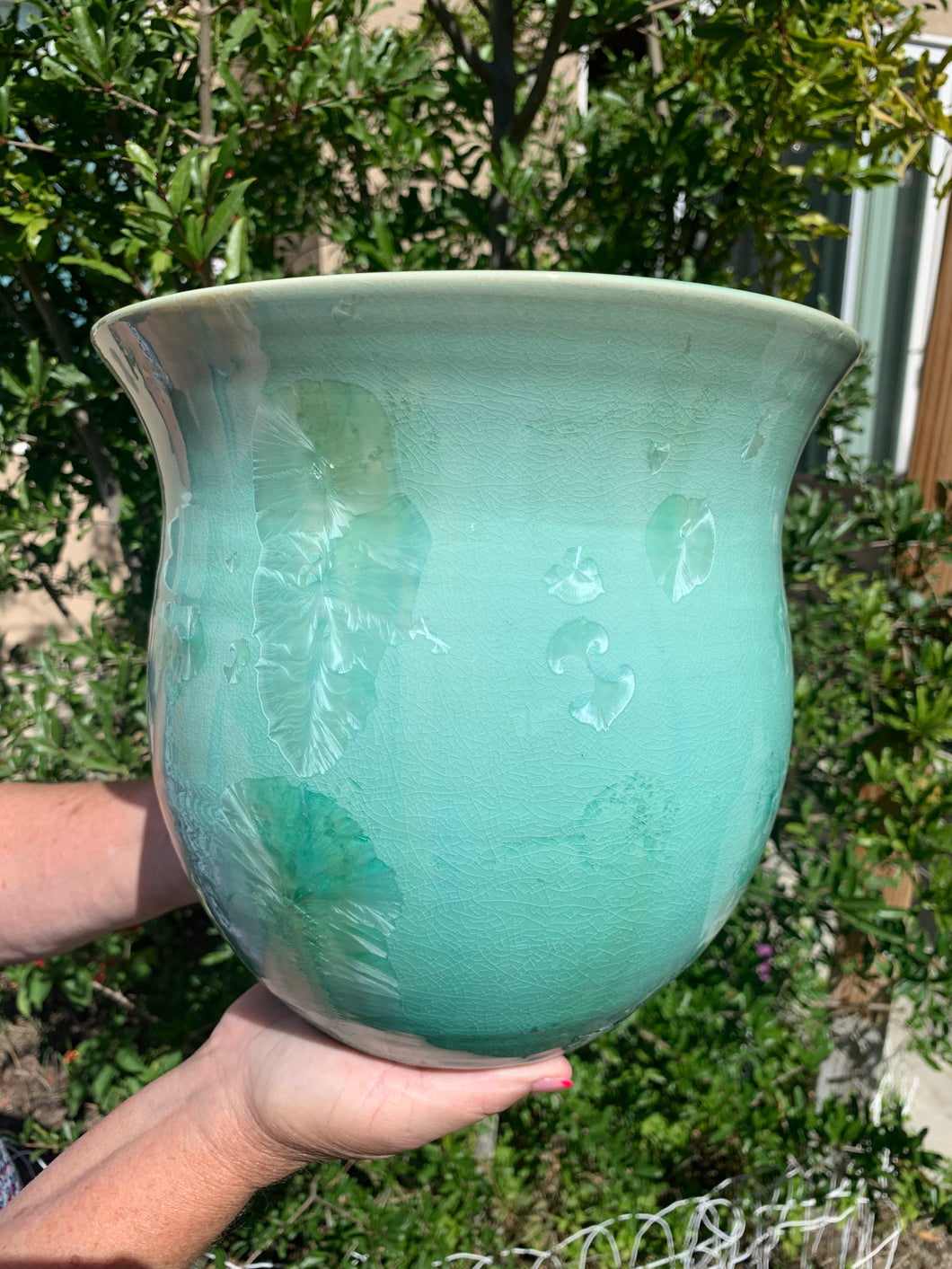 Ceramic Plant Pot Handmade Crystalline Glazed Large Planter