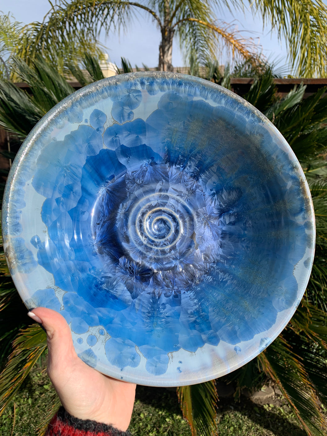 Wheel Thrown Crystalline Glazed Fruit Bowl