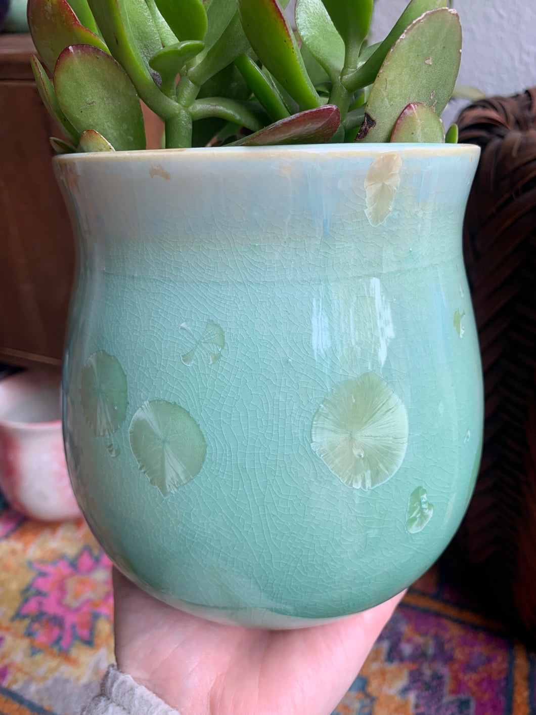 Crystalline Glazed Medium Plant Pot