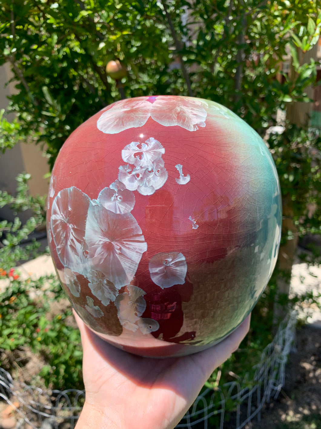 Crystalline Pottery Vase Handmade Decorative Flower Vase