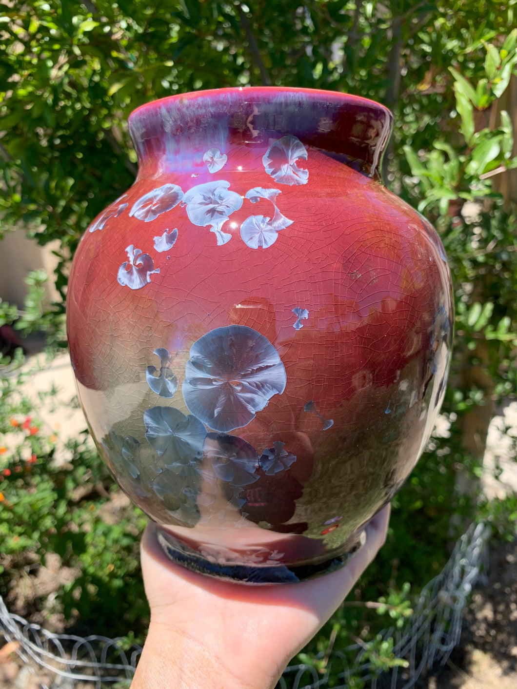 Crystalline Pottery Vase Handmade Decorative Flower Vase