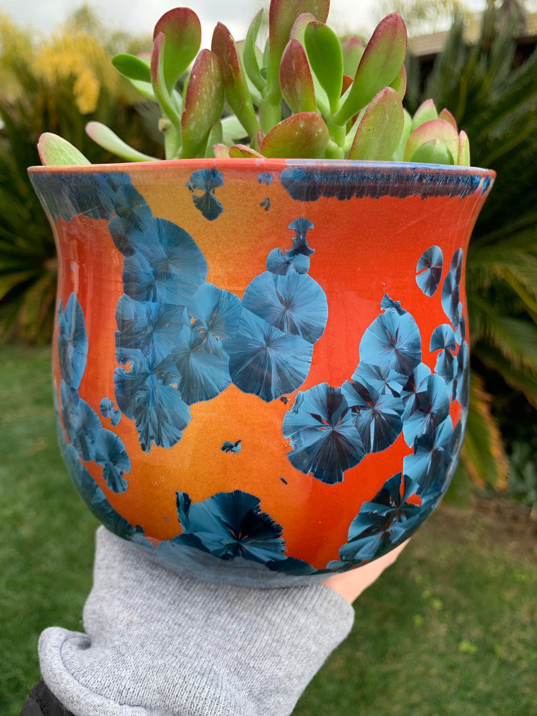 Crystalline Glazed Medium Plant Pot