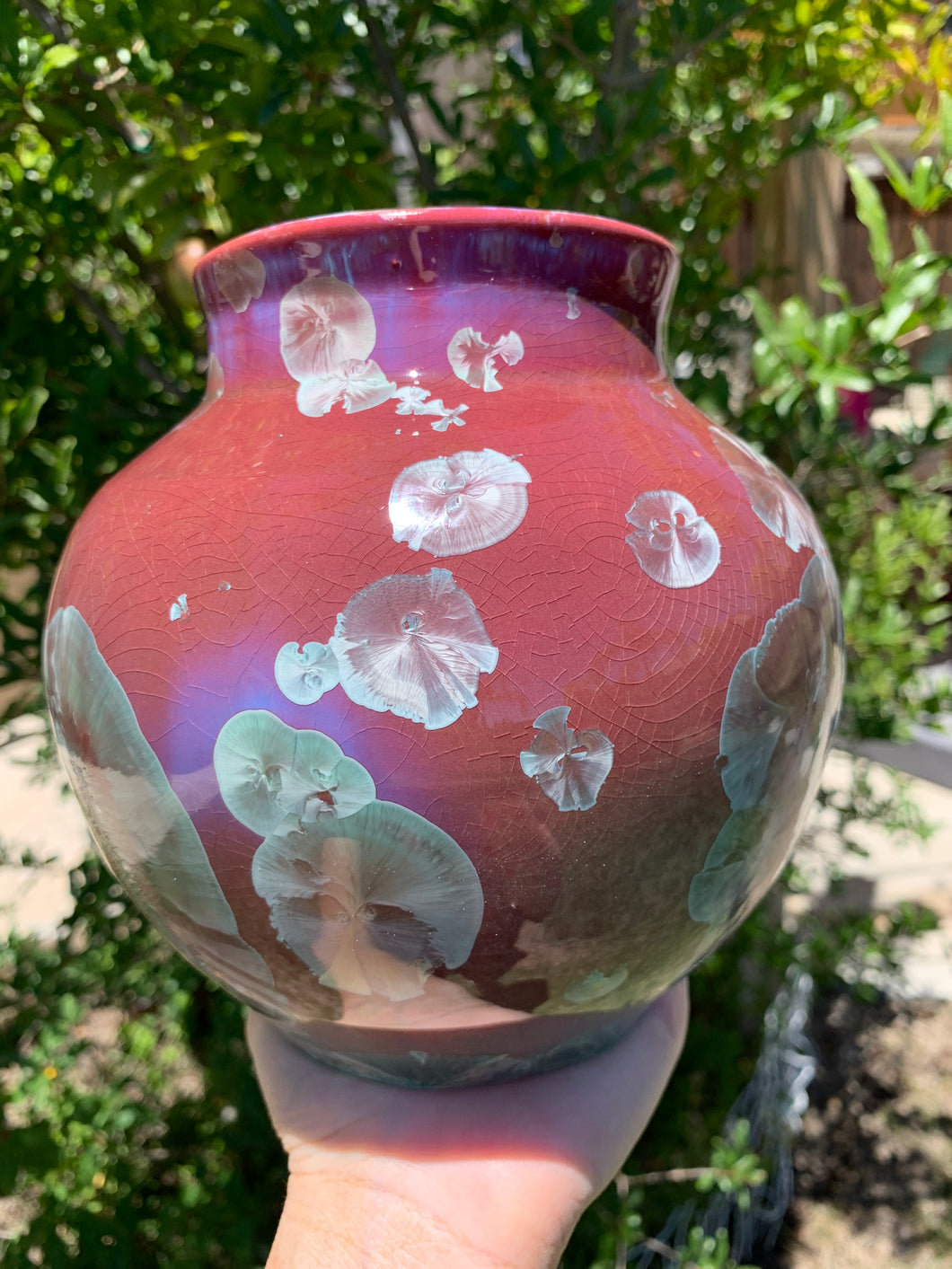 Crystalline Pottery Vase Handmade Decorative Flower Vase