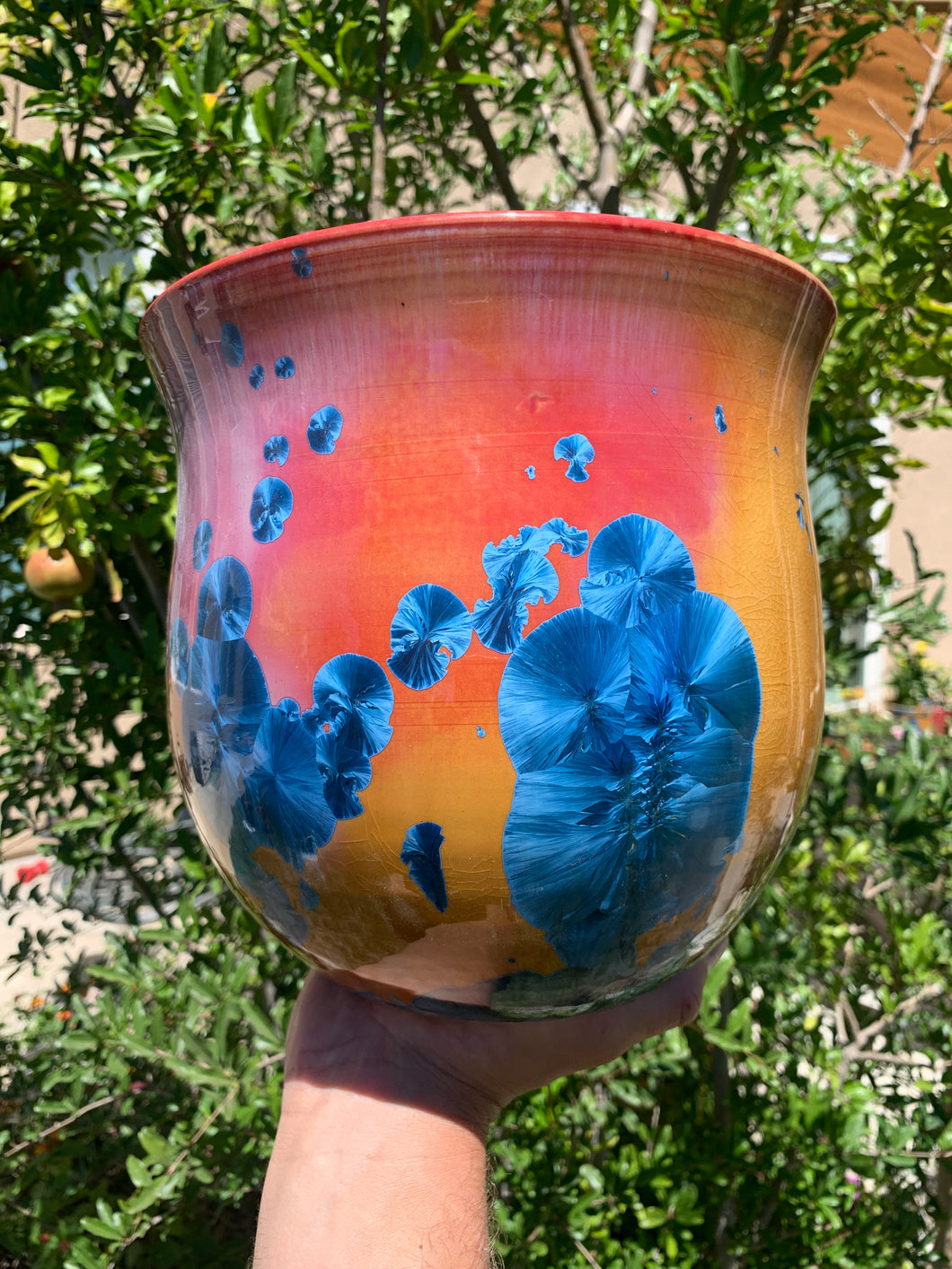 Ceramic Plant Pot Handmade Crystalline Glazed Large Planter