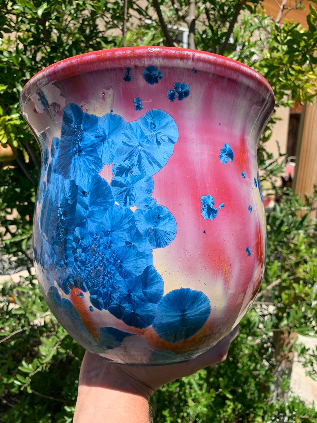 Ceramic Plant Pot Handmade Crystalline Glazed Large Planter
